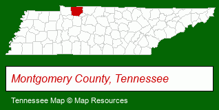 Tennessee map, showing the general location of Belew Rentals