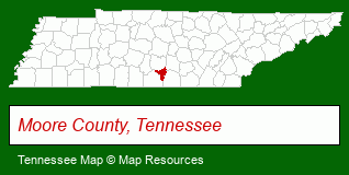 Tennessee map, showing the general location of Jack Daniels Employees Credit Union
