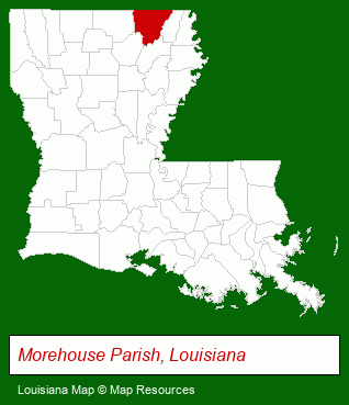 Louisiana map, showing the general location of Bastrop Apartment Leasing