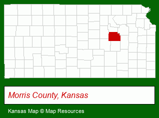 Kansas map, showing the general location of Council Grove Realty