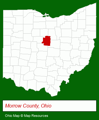 Ohio map, showing the general location of SplatterPark
