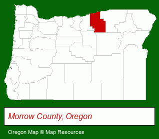 Oregon map, showing the general location of Mountain Valley Land Company