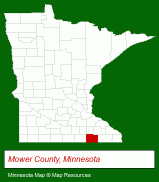Minnesota map, showing the general location of Oakwoods Trails Campground