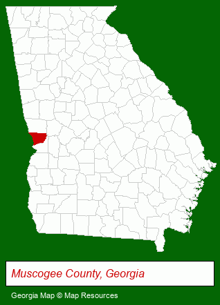 Georgia map, showing the general location of Kennon Parker Duncan & Key