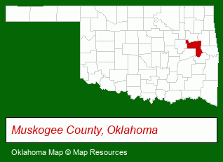 Oklahoma map, showing the general location of Clayton Homes