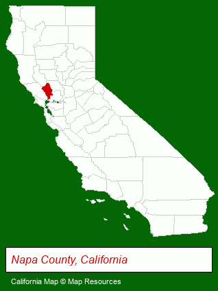 California map, showing the general location of Chardonnay Lodge