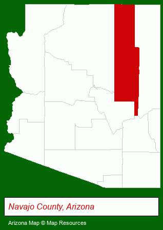Arizona map, showing the general location of Sierra Springs Development Inc