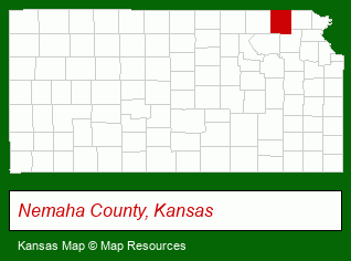Kansas map, showing the general location of Sabetha Realty