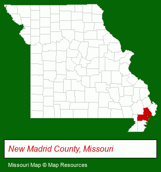 Missouri map, showing the general location of Southern Home Realty