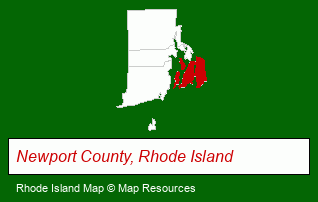 Rhode Island map, showing the general location of Bellevue Realtors