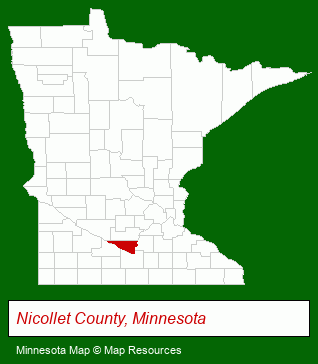 Minnesota map, showing the general location of Oak Terrace Assisted Living