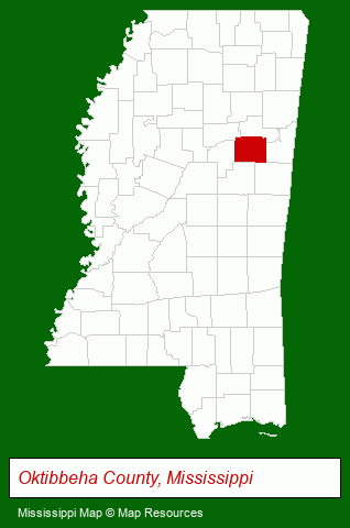 Mississippi map, showing the general location of Garden Homes-Highland Plnttn
