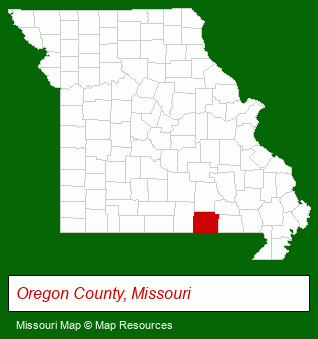Missouri map, showing the general location of Morgan Realty LLC