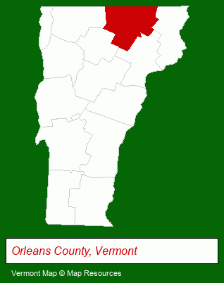 Vermont map, showing the general location of Craftsbury Sport Center