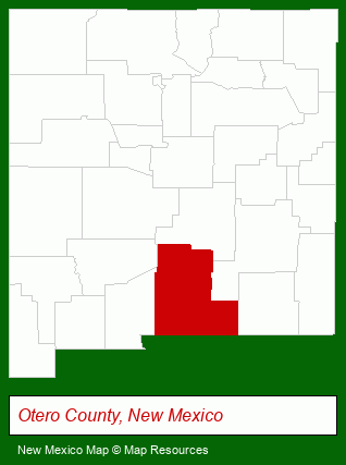 New Mexico map, showing the general location of Green Mountain Real Estate