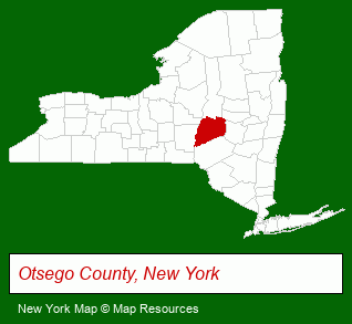 New York map, showing the general location of Lake House Restaurant