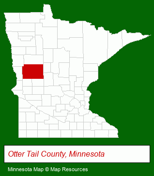 Minnesota map, showing the general location of Ottertail Real Estate Service