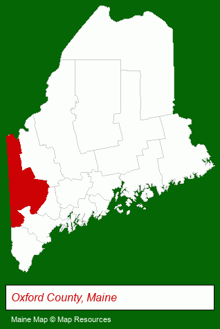 Maine map, showing the general location of Green Thumb Farms