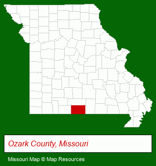 Missouri map, showing the general location of River Of Life Farm LLC