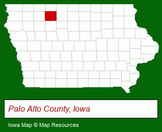 Iowa map, showing the general location of Farmers National Company
