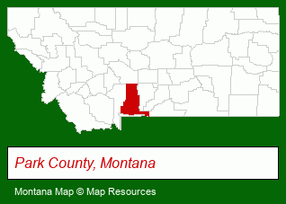 Montana map, showing the general location of Grizzly Lodge