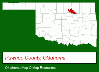 Oklahoma map, showing the general location of Brown & Co Real Estate Service