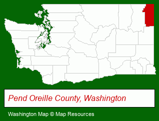Washington map, showing the general location of Circle Motel