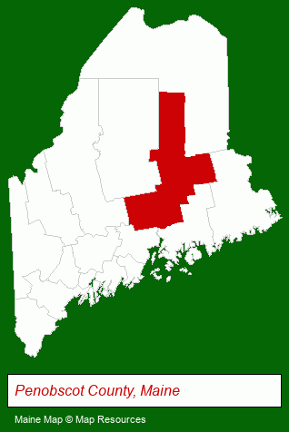 Maine map, showing the general location of Phillips-Strickland House
