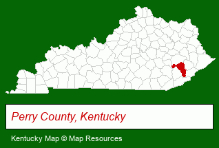 Kentucky map, showing the general location of Whittaker Edgar Jr