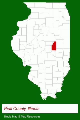 Illinois map, showing the general location of Tatman Village