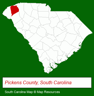 South Carolina map, showing the general location of Mc Ginney Homes LLC