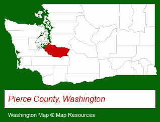 Washington map, showing the general location of Pierce County Housing Authrty