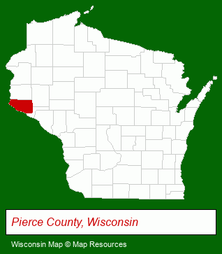 Wisconsin map, showing the general location of City of River Falls