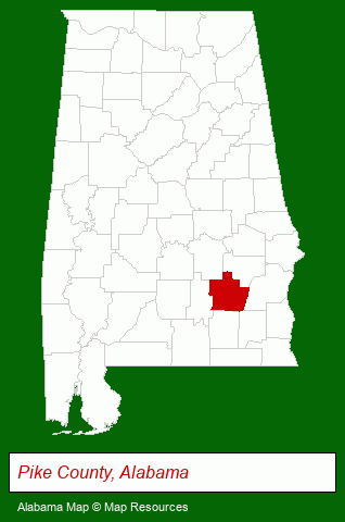 Alabama map, showing the general location of Recreation Department