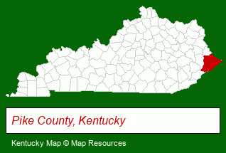 Kentucky map, showing the general location of Valley Agency