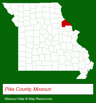 Missouri map, showing the general location of Pike County Title Company