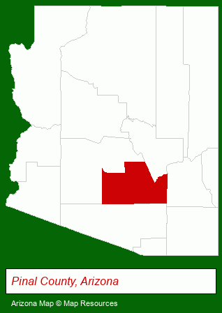 Arizona map, showing the general location of Picacho Peak State Park