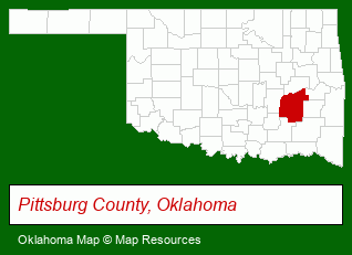 Oklahoma map, showing the general location of Accredited Land Brokers, LLC
