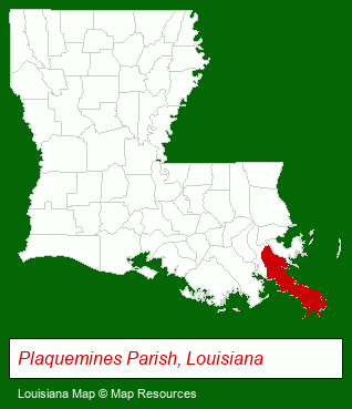 Louisiana map, showing the general location of Titlemasters