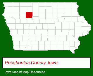 Iowa map, showing the general location of Hudson Realty