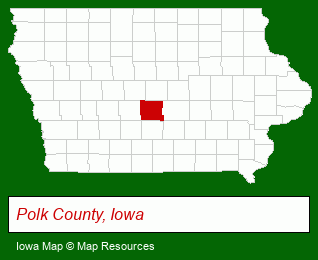 Iowa map, showing the general location of Mortgage Producers Inc