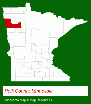 Minnesota map, showing the general location of Bergeson Nursery