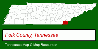 Tennessee map, showing the general location of Mountain Escape Property MGMT
