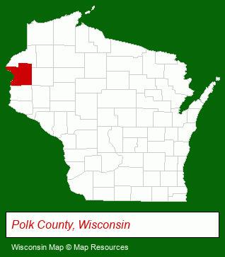Wisconsin map, showing the general location of Moriak Enterprises