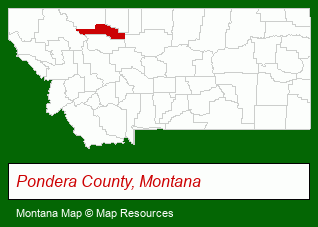 Montana map, showing the general location of East Slope Realty