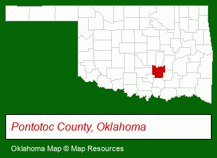 Oklahoma map, showing the general location of Mary Terry & Associates