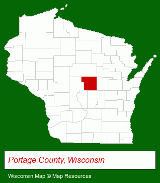 Wisconsin map, showing the general location of Central Wisconsin Credit Union