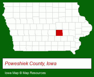 Iowa map, showing the general location of Brookhaven Community Estate