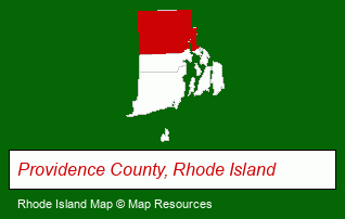 Rhode Island map, showing the general location of Westminster Lofts