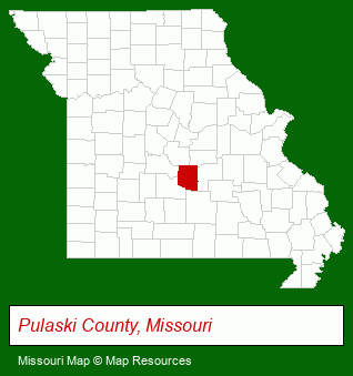 Missouri map, showing the general location of J & B Apartments LLC